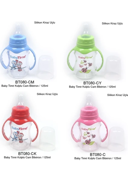 BABYTIME KULPLU CAM BİB.(SİLİKON KİRAÇ UÇLU) 125CC