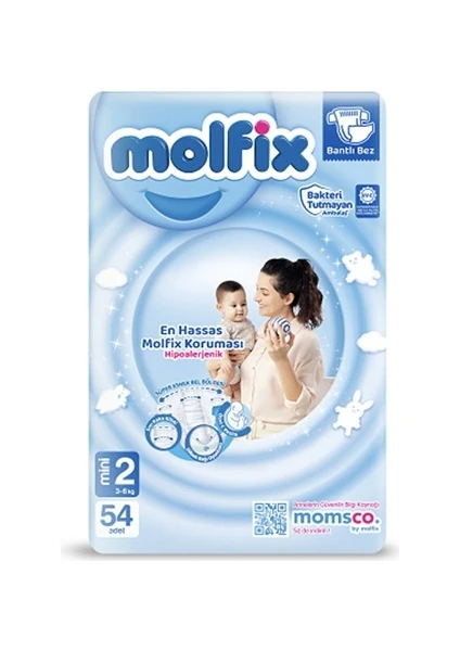 Molfix Bebek Bezi 2 Beden Mini 3-6 Kg 54'lü AVANTAJ Paketi