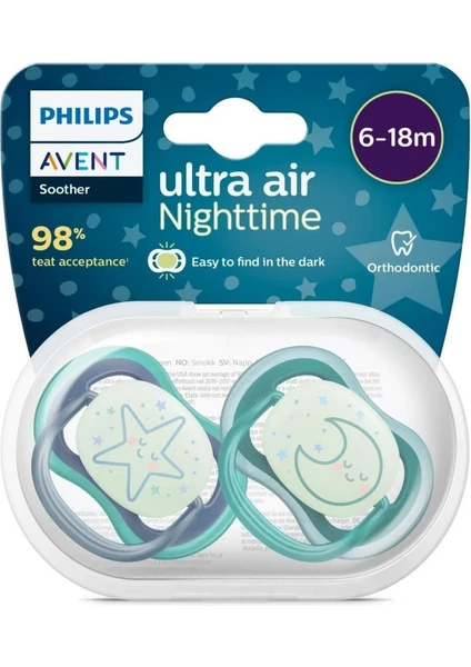 Philips Avent SCF376/13 Ultra Air Gece Emzik 6-18 Ay 2li Erkek