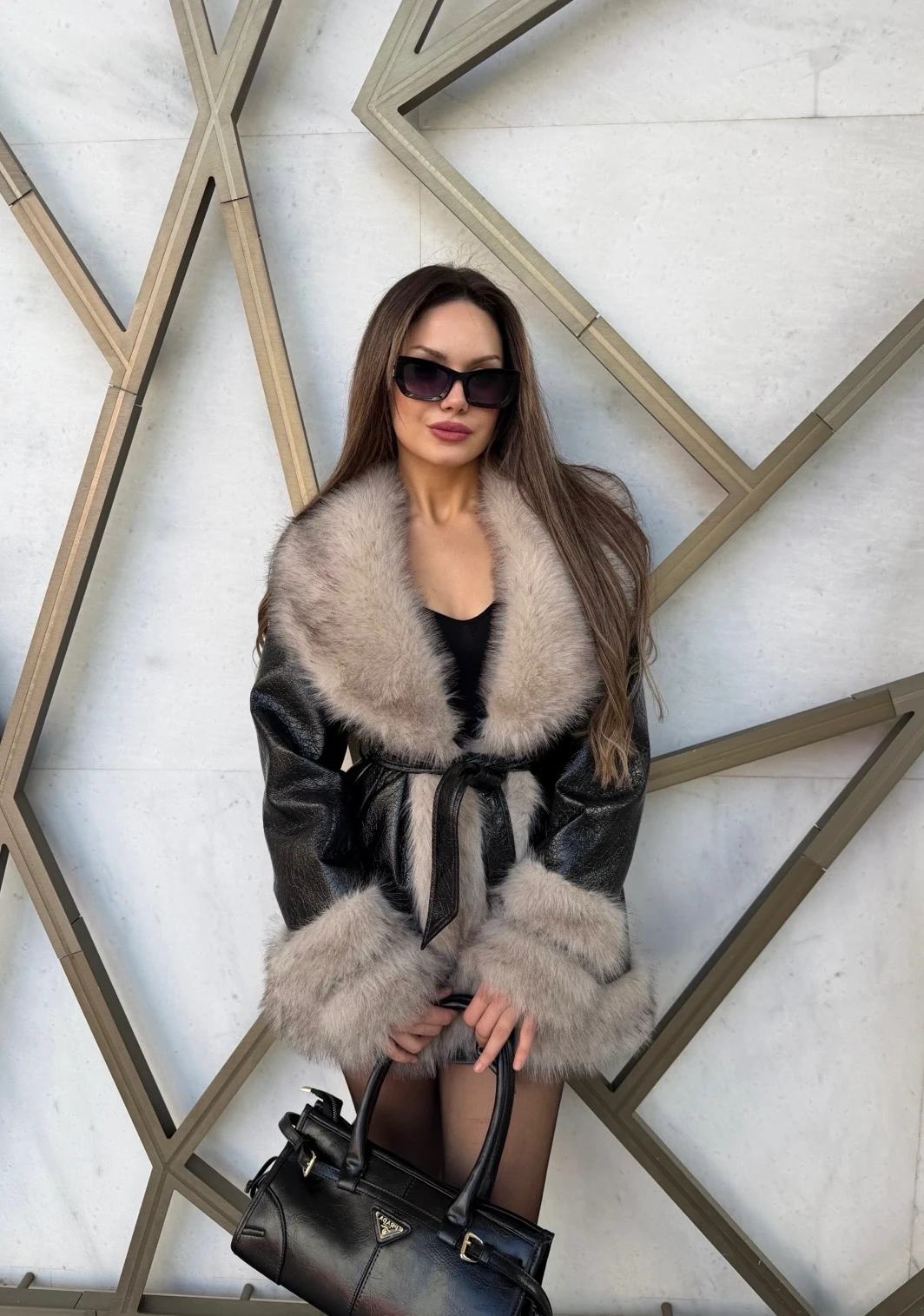 Miara Deri Parçalı Kaban