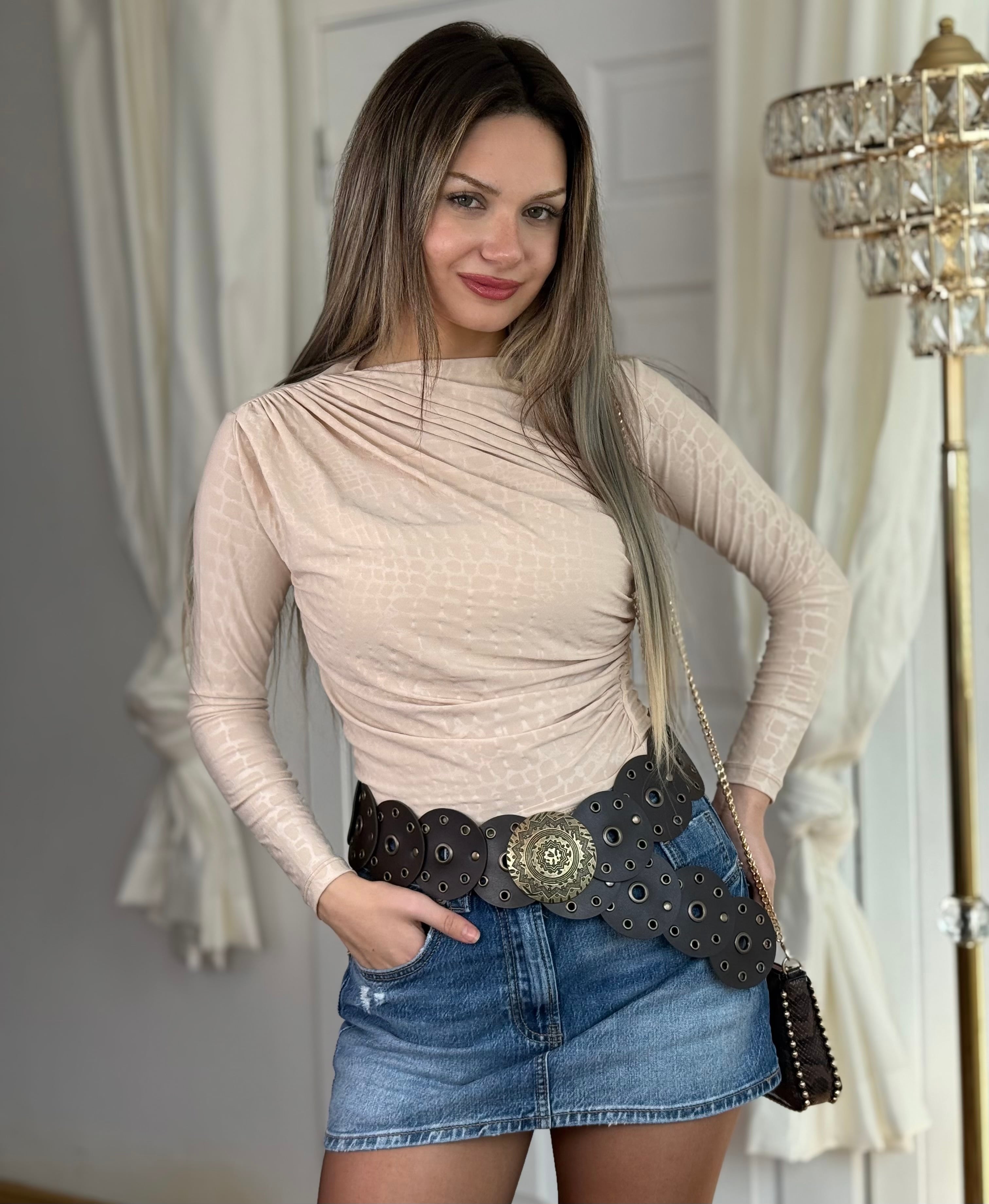 Molin Parlak Bluz - krem
