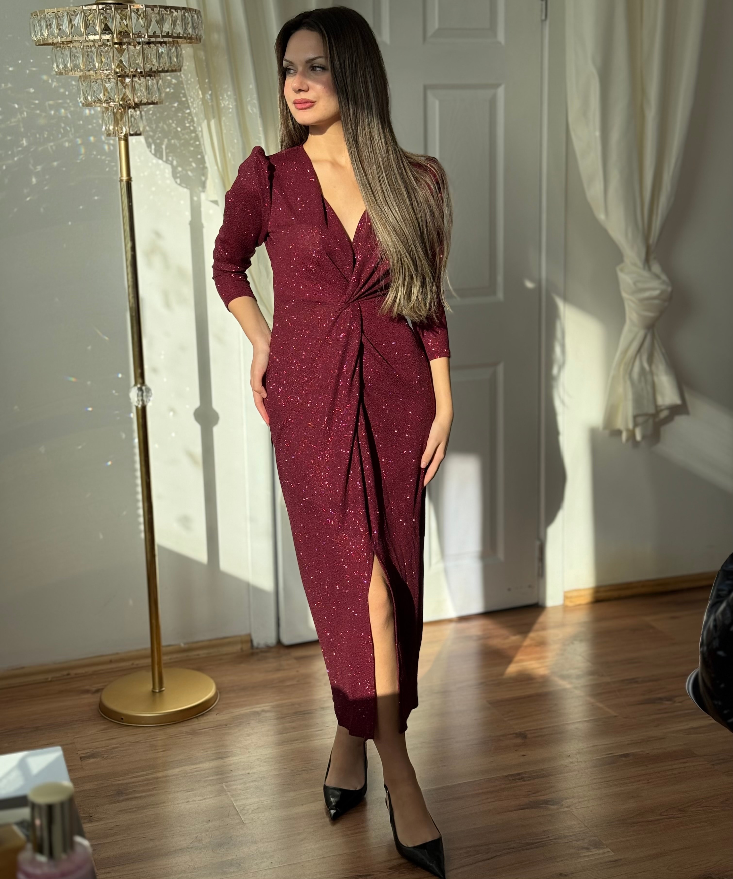 Miele Simli Elbise - Bordo