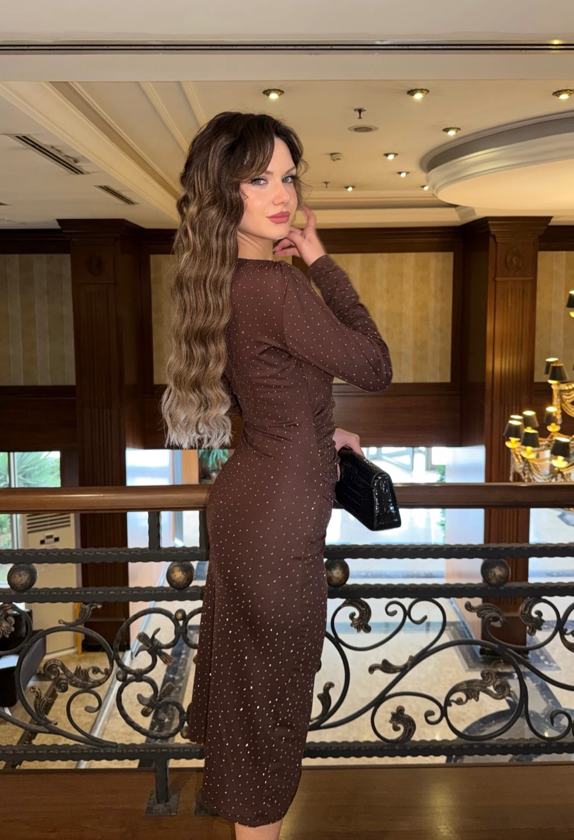 Livia taşlı elbise