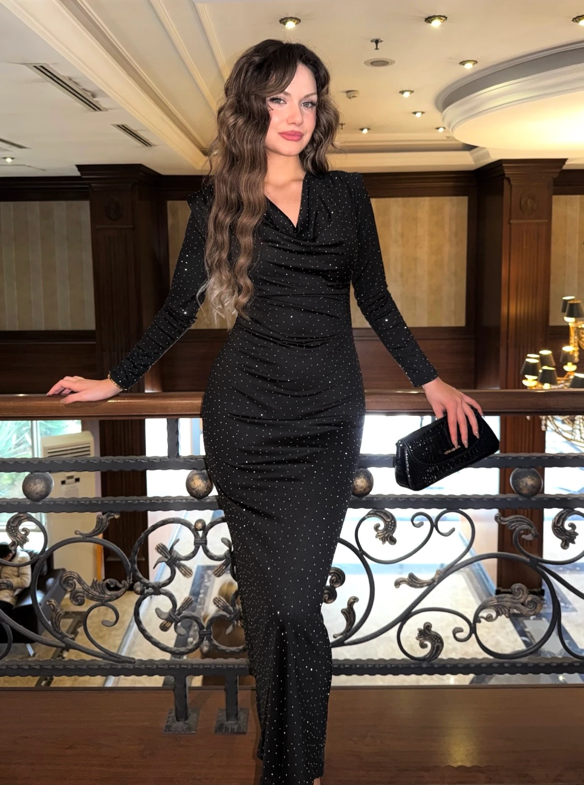 Lena Vatkalı Elbise - Siyah