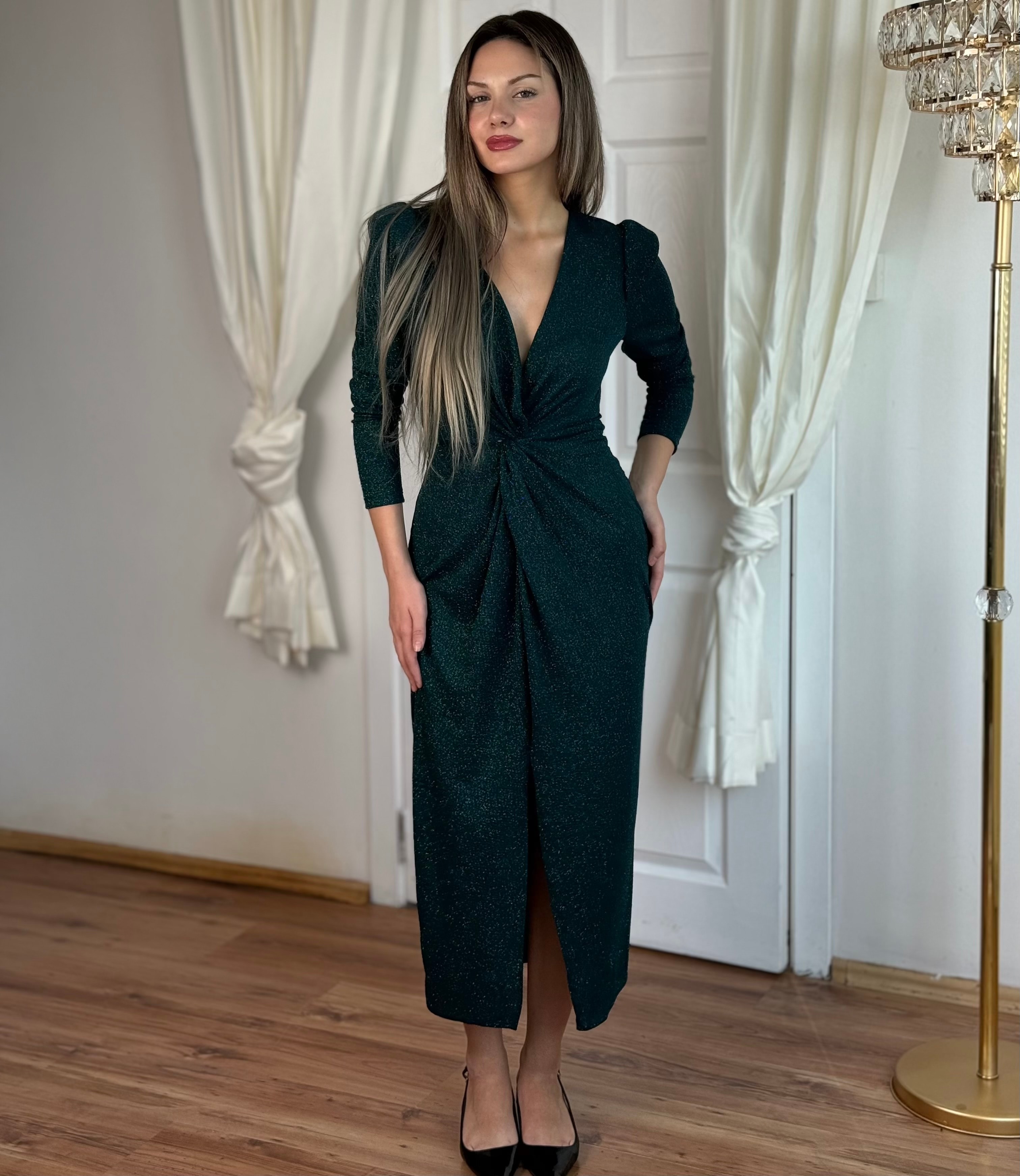 Miele Simli Elbise - zümrüt yeşili