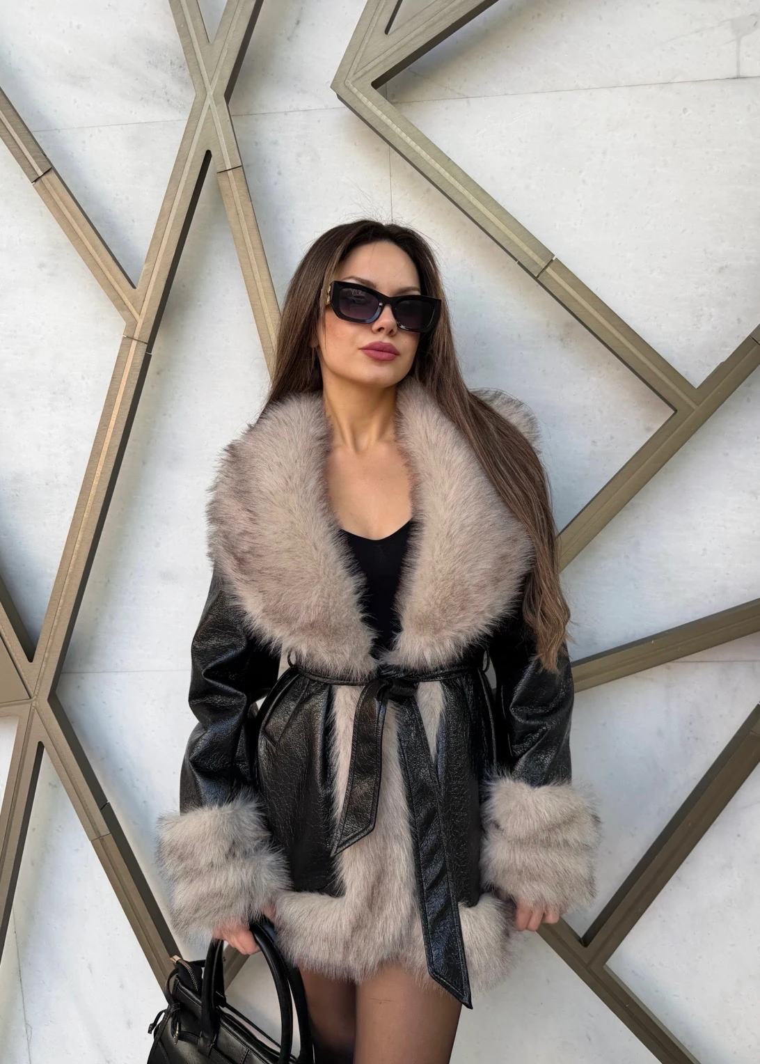 Miara Deri Parçalı Kaban