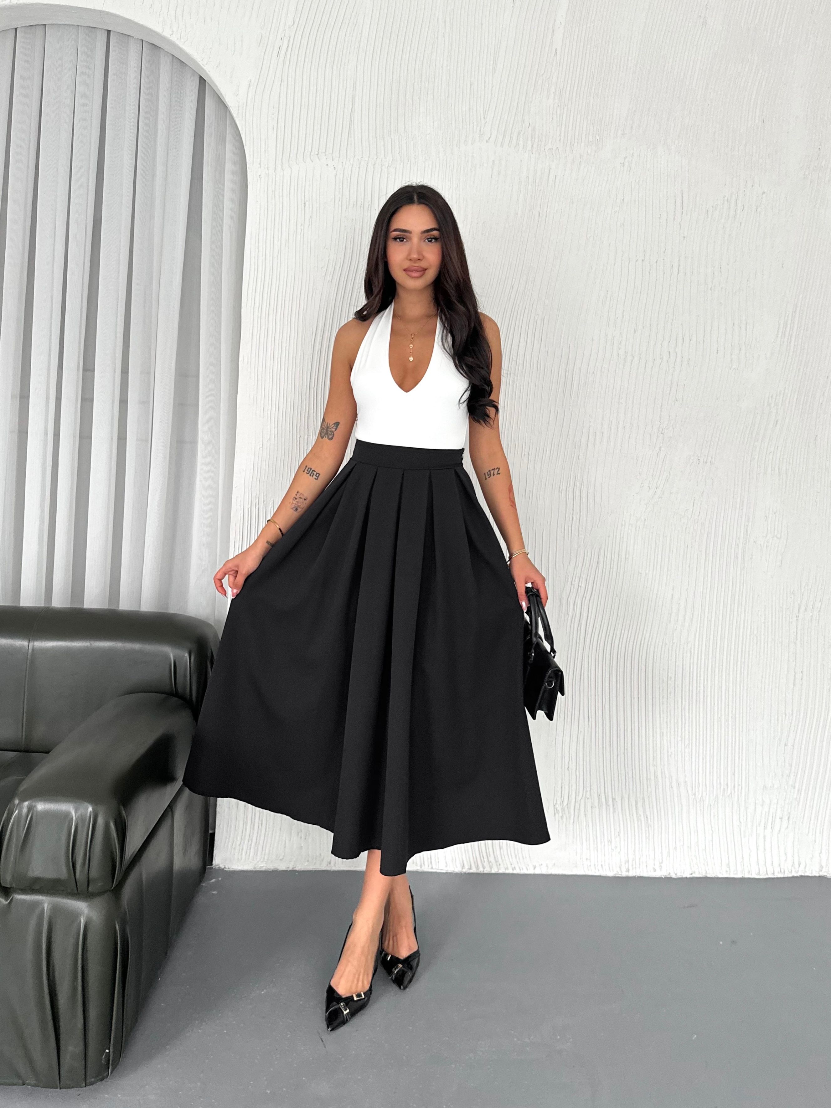 Lolita Piliseli Etek - Siyah