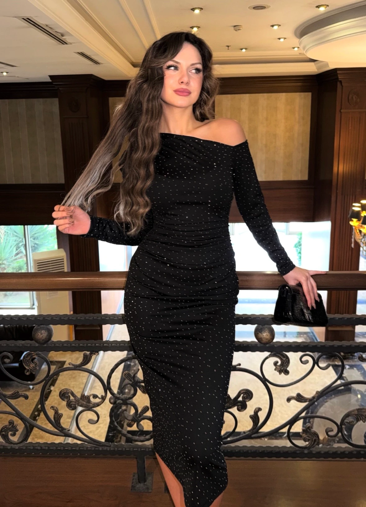 Livia taşlı elbise