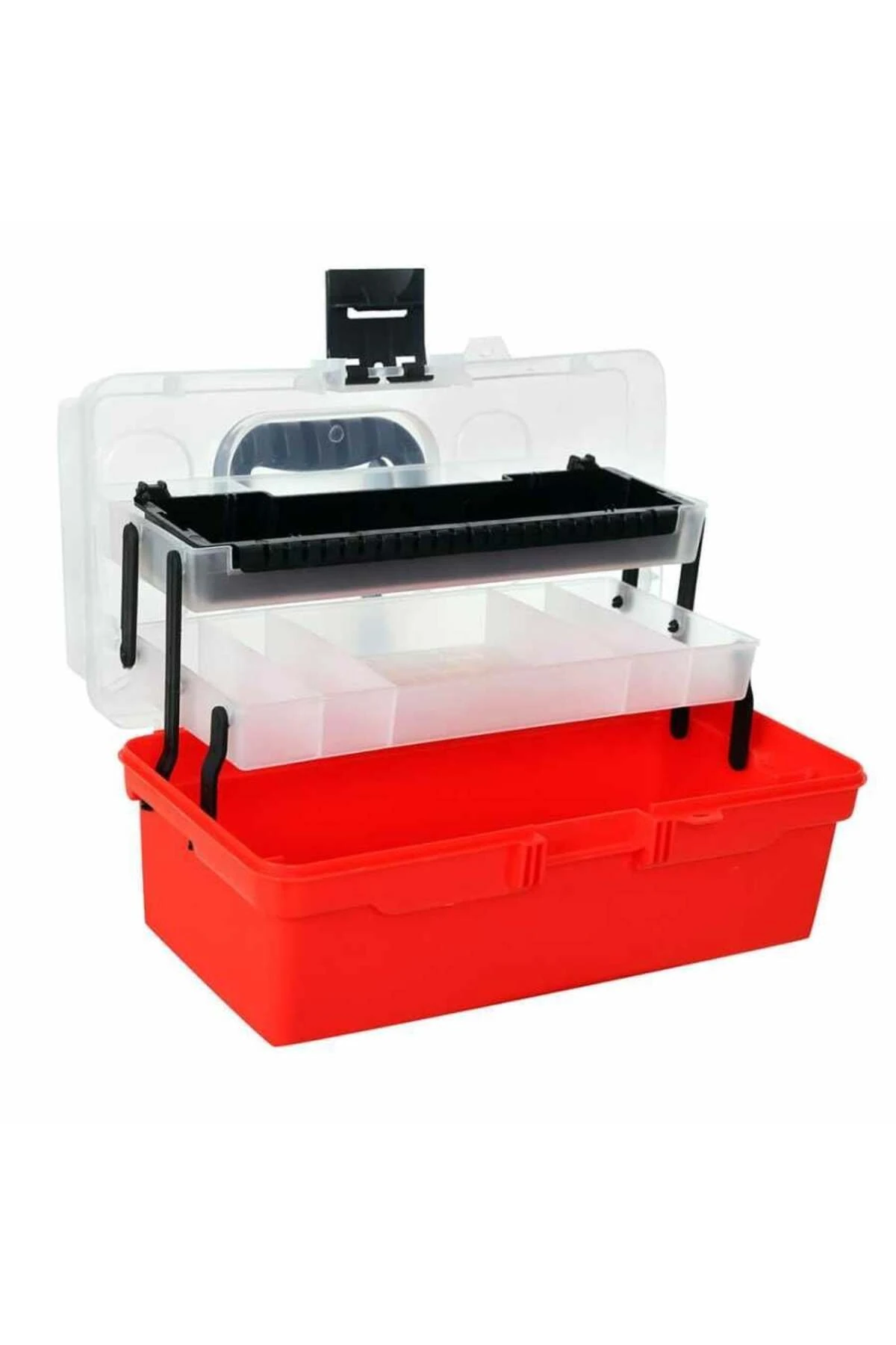 Şeffaf Kapaklı 15'' Balıkçı Alet Malzeme Çantası