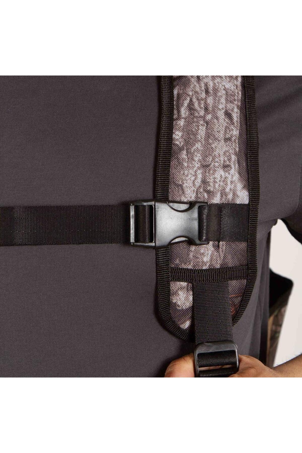 VestPack Orman Kamuflaj Çantalı Avcı Yeleği Ayarlanabilir Beden