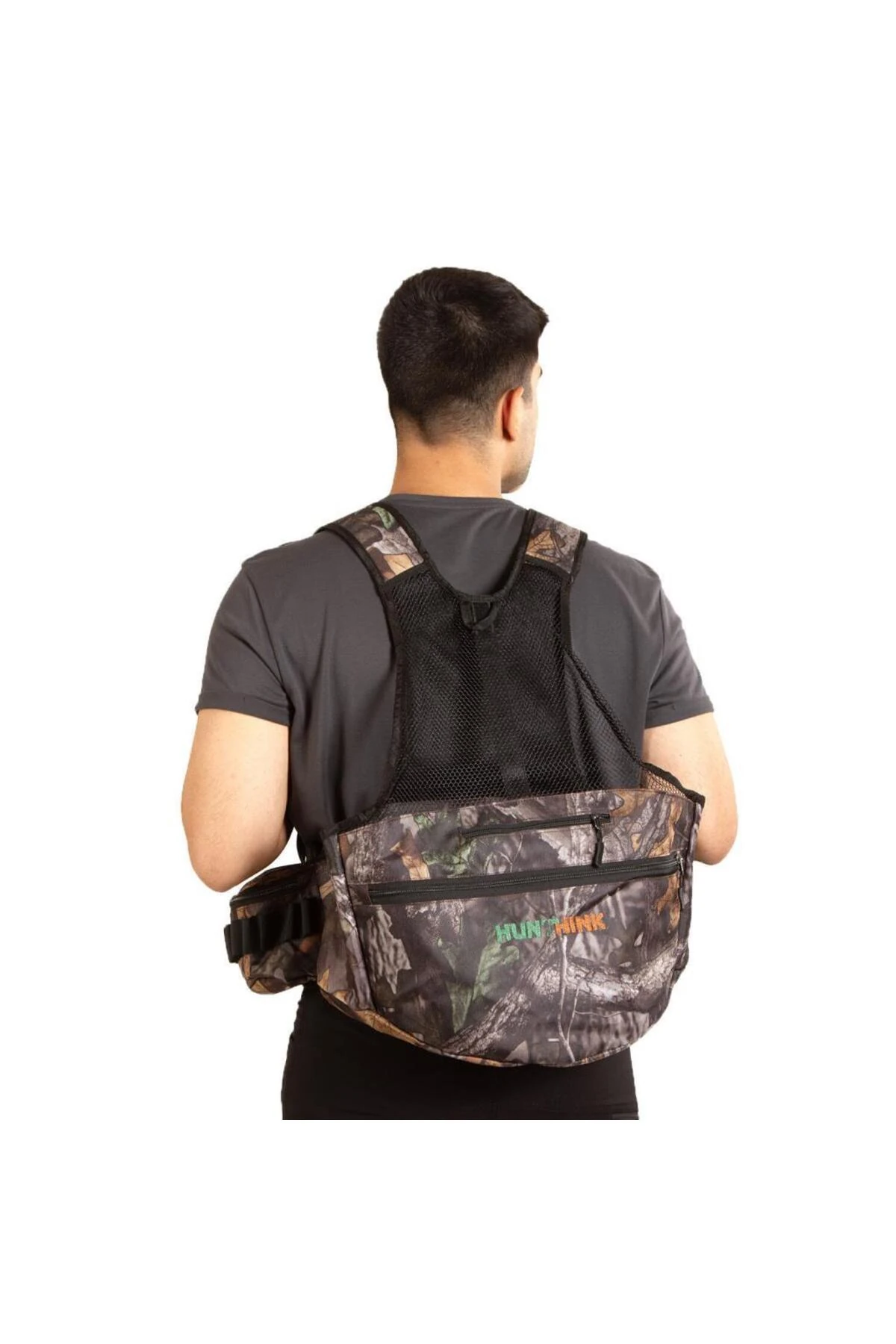 VestPack Orman Kamuflaj Çantalı Avcı Yeleği Ayarlanabilir Beden