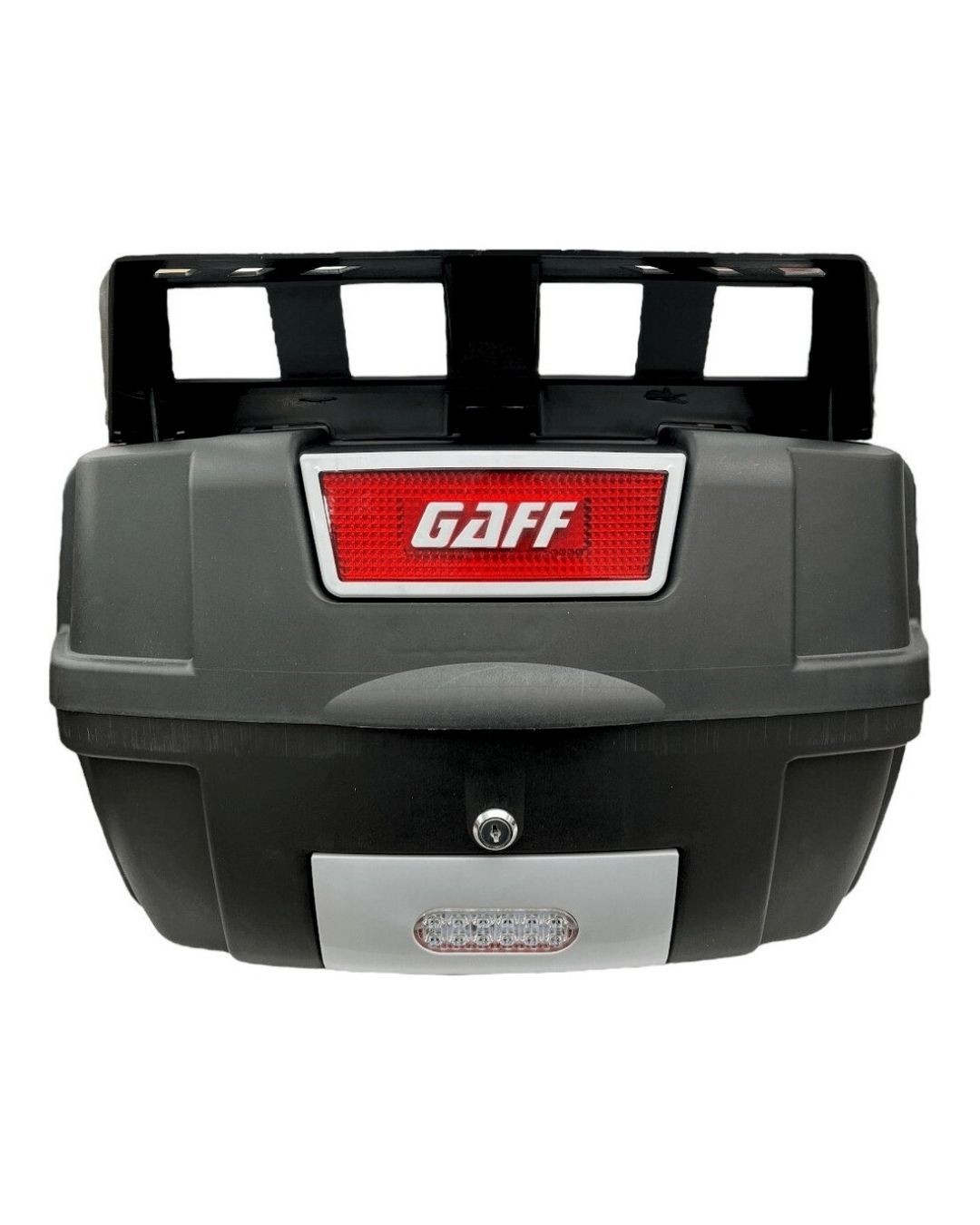 Gaff G48 Siyah 48 Litre Motosiklet Topcase Arka Çanta + Stop Çakar + Alt Tabla + Üst Bagaj