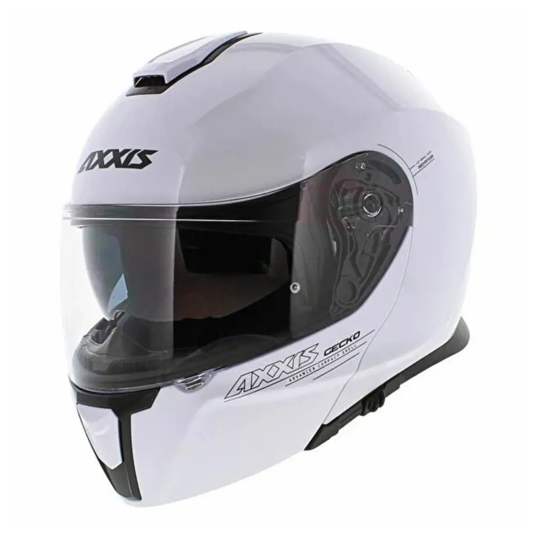 Axxis Gecko SV A0 Gloss Pearl White Çene Açılır Motosiklet Kaskı