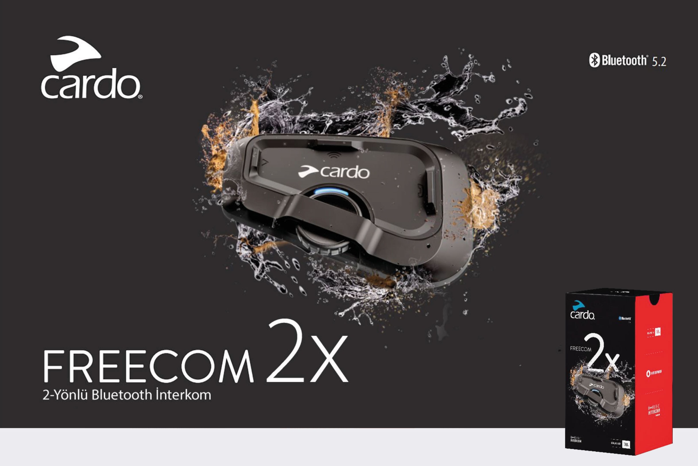 Cardo Freecom 2X JBL Kulaklık Bluetooth Intercom (Tekli Paket)