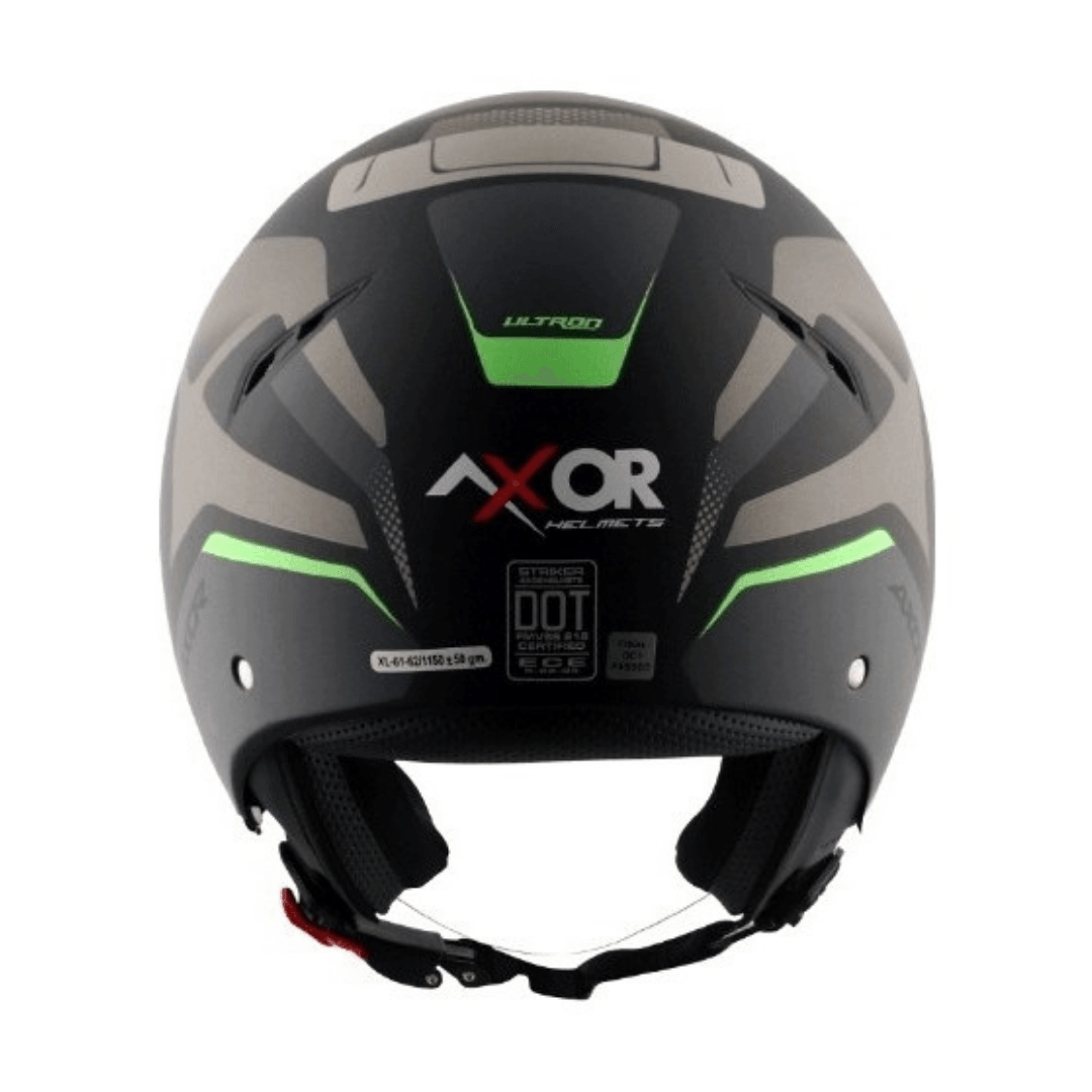 AXOR STRIKER ULTRON MAT SİYAH/GRİ YARIM MOTOSİKLET KASKI