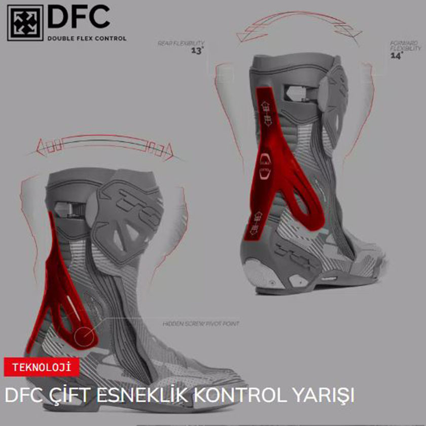 Tcx Rt-Race Siyah/Kırmızı Uzun Motosiklet Botu