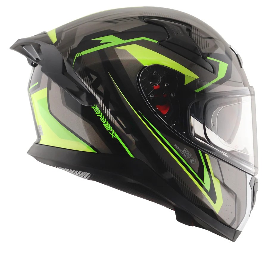 AXOR APEX ROADTRIP PARLAK GREY/NEON FULLFACE MOTOSİKLET KASKI