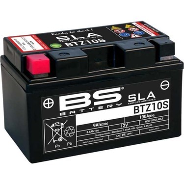 BS BATTERY MOTOSİKLET AKÜLERİ - YENİ ÜRETİM TARİHLİ - BTZ10S-SLA