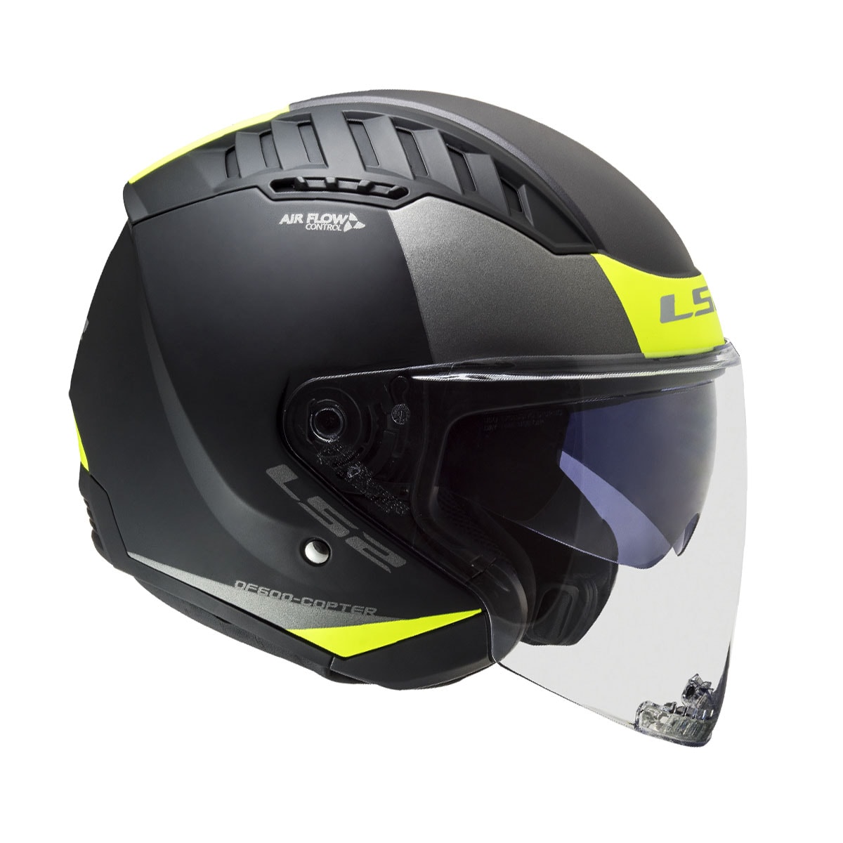   LS2 Copter 2 Urbane Mat Siyah/Neon Sarı Yarım Motosiklet Kaskı