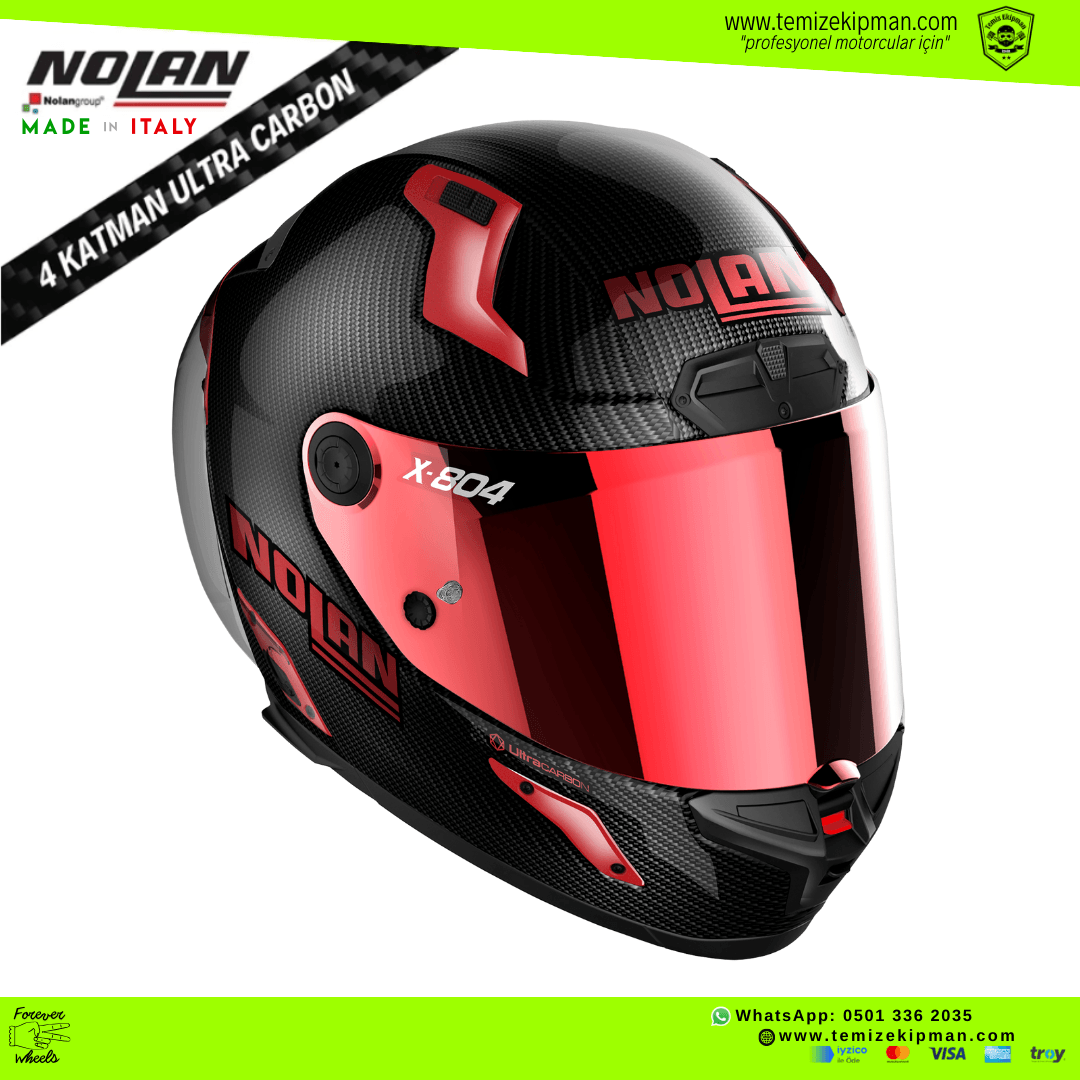 NOLAN X-804 RS ULTRA CARBON IRIDIUM EDITIDON FULLFACE MOTOSİKLET KASKI + IRIDYUM VİZÖR + PINLOCK