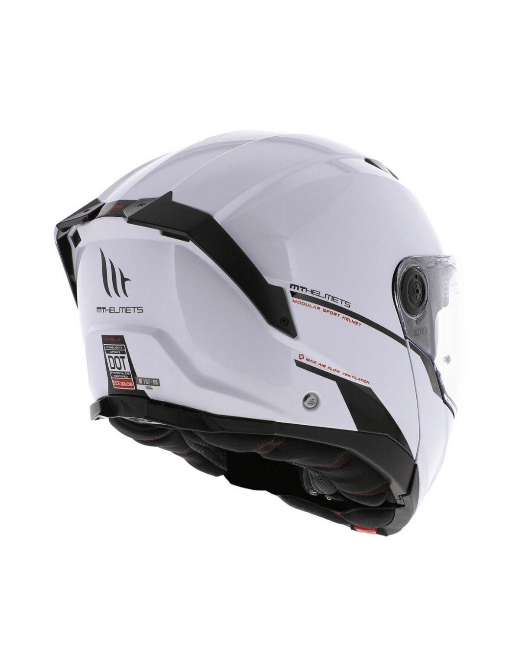 Mt Helmet Sv Atom 2 Sv Solid A0 Gloss White Çene Açılır Motosiklet Kaskı
