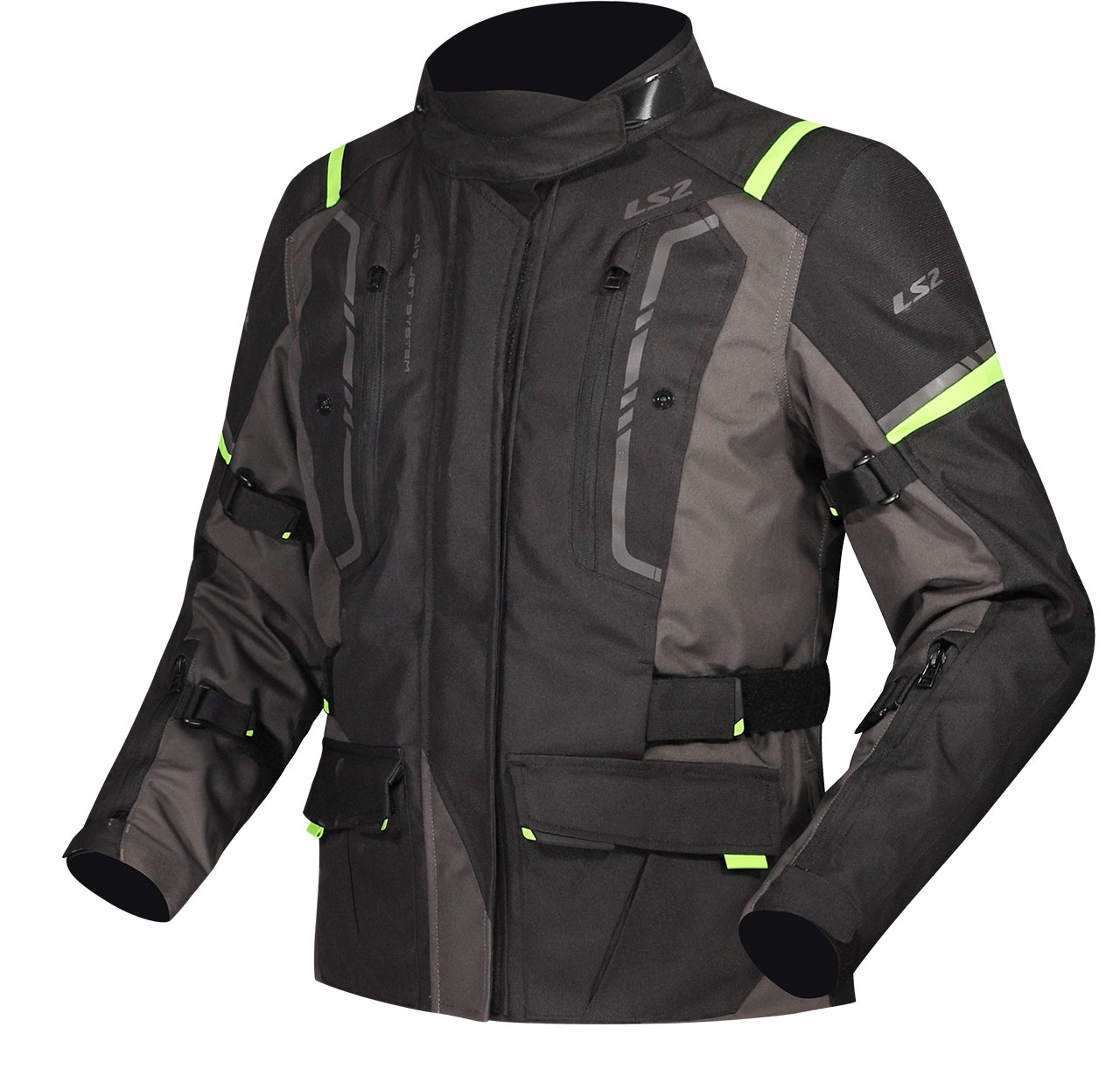 LS2 NARVIK GRİ - SİYAH - NEON SARI KADIN MONT