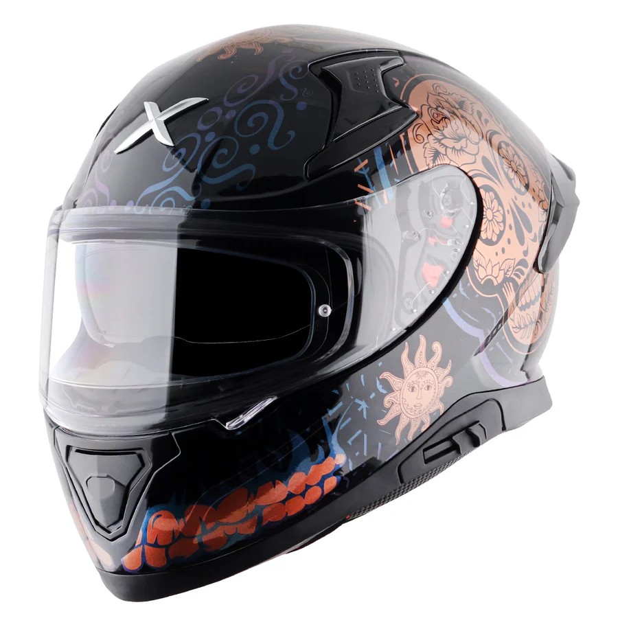 AXOR APEX TRANCE SİYAH/GOLD FULLFACE MOTOSİKLET KASKI