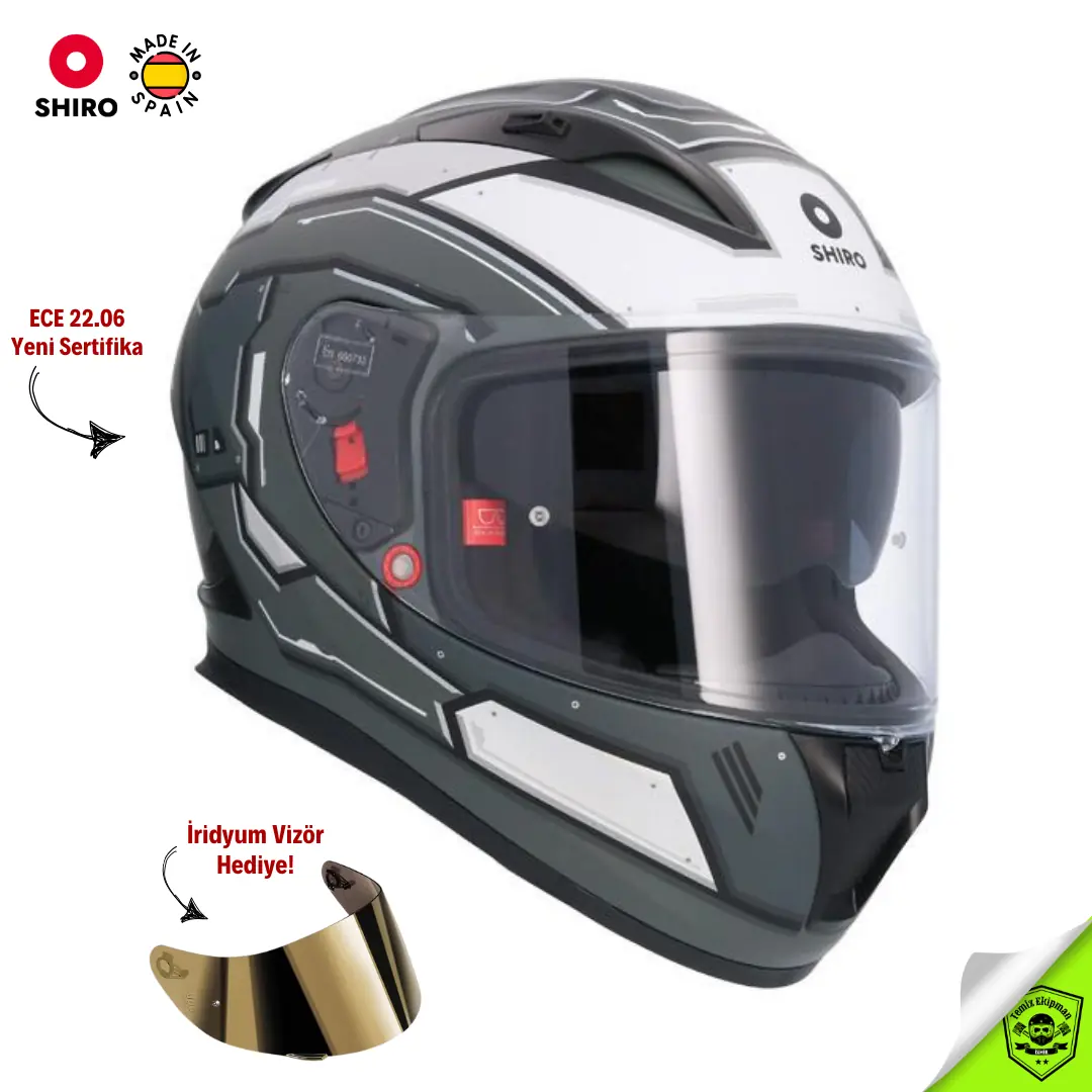 SHIRO SHADOW TITAN MECHA SH-605SV FULLFACE MOTOSİKLET KASKI +