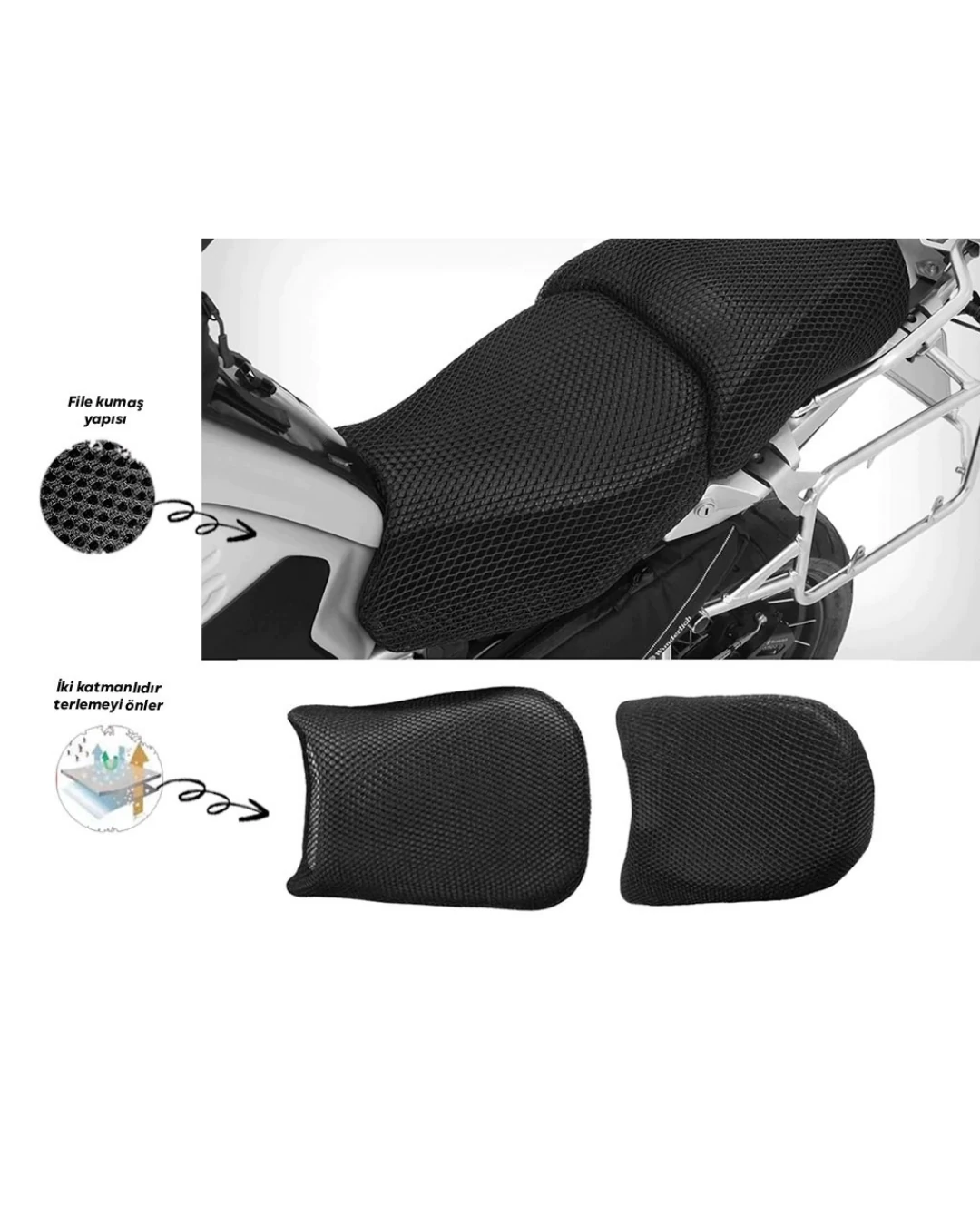 Vexo Comfort Çiftli Motosiklet Sele Filesi