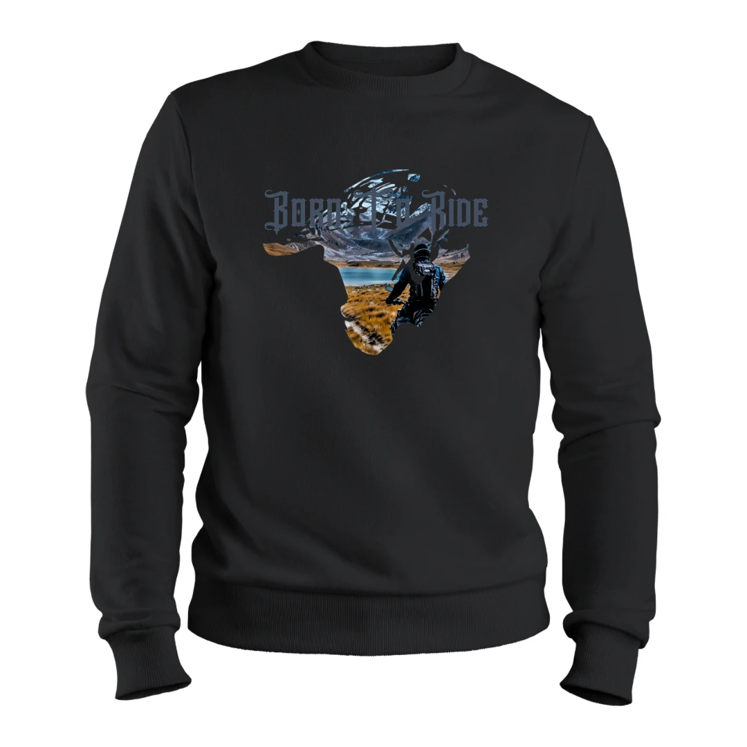 Born To Ride Cros Kask Detaylı Pamuk Sweatshirt