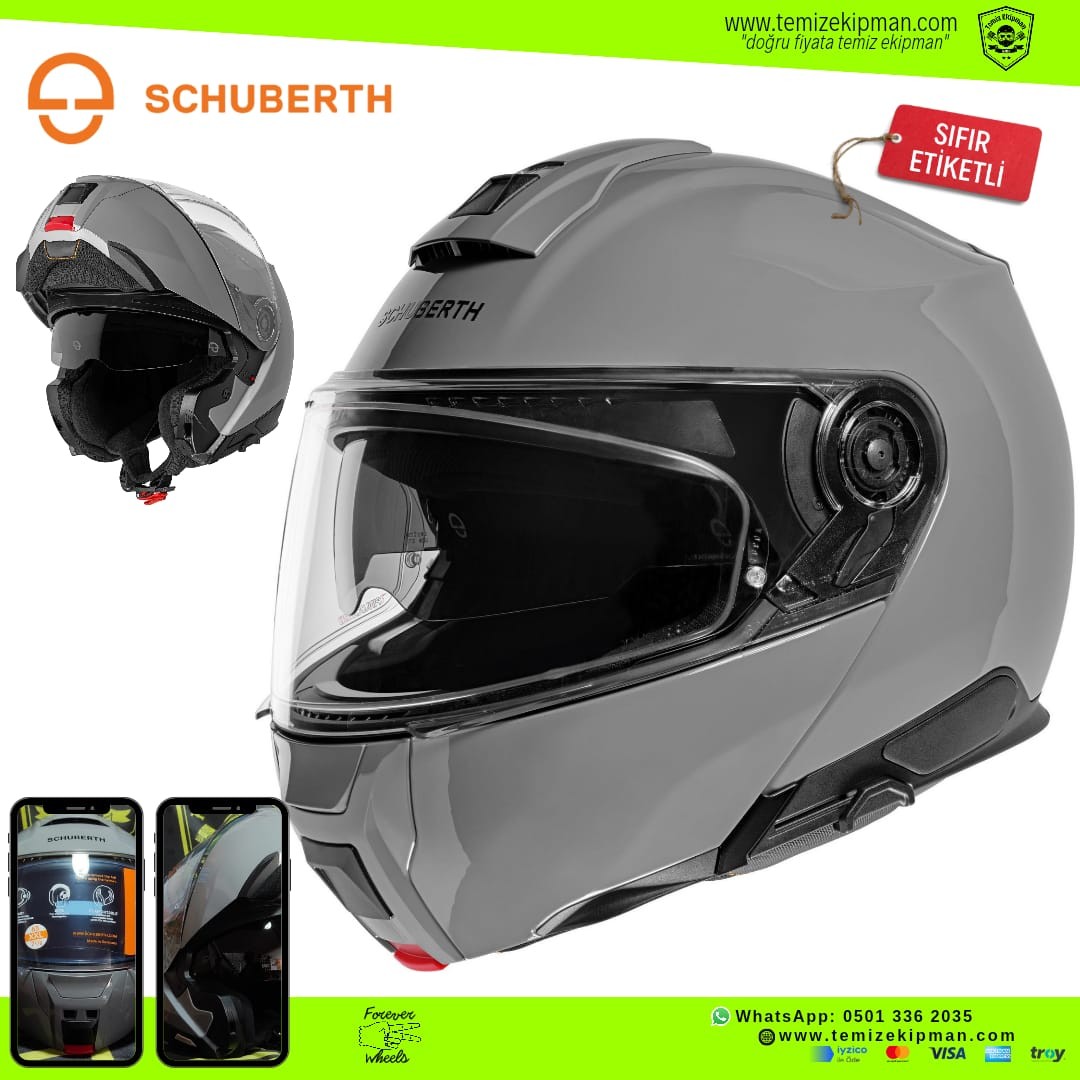 SCHUBERTH C5 CONCRETE GREY ÇENE AÇILIR MOTOSİKLET KASKI