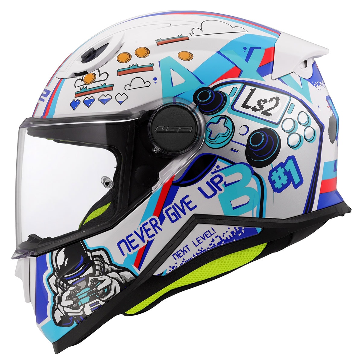 Ls2 Kid Next Level Beyaz Fullface Çocuk Motosiklet Kaskı