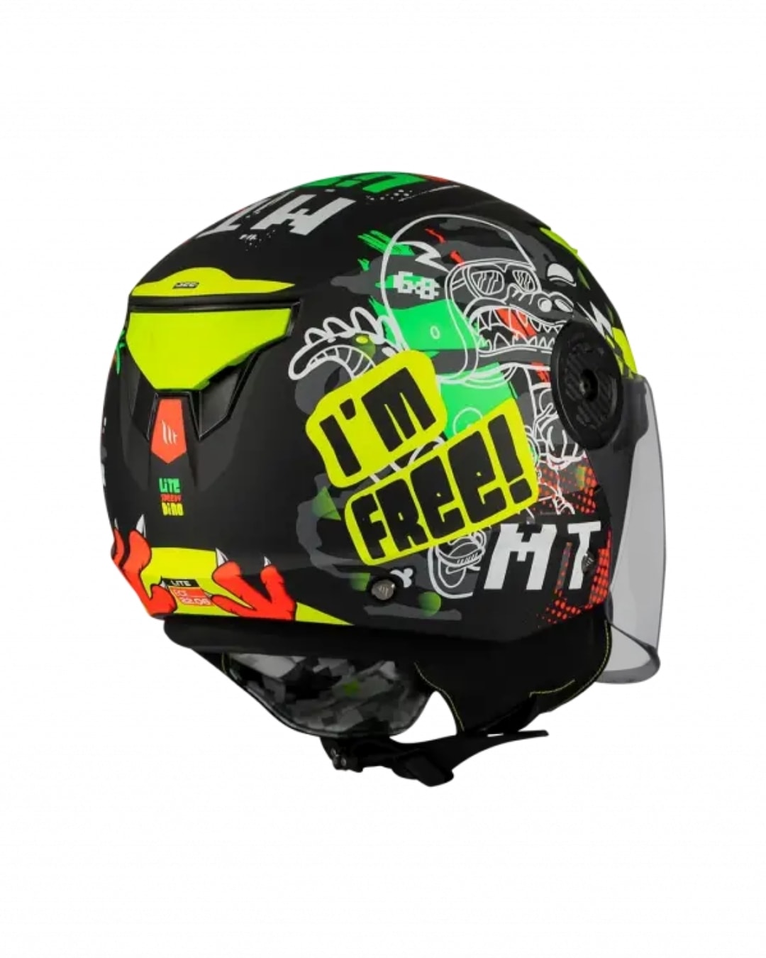 Mt Helmets Kıd Lite Dino A1 Mat Siyah Yarım Çocuk Motosiklet Kaskı