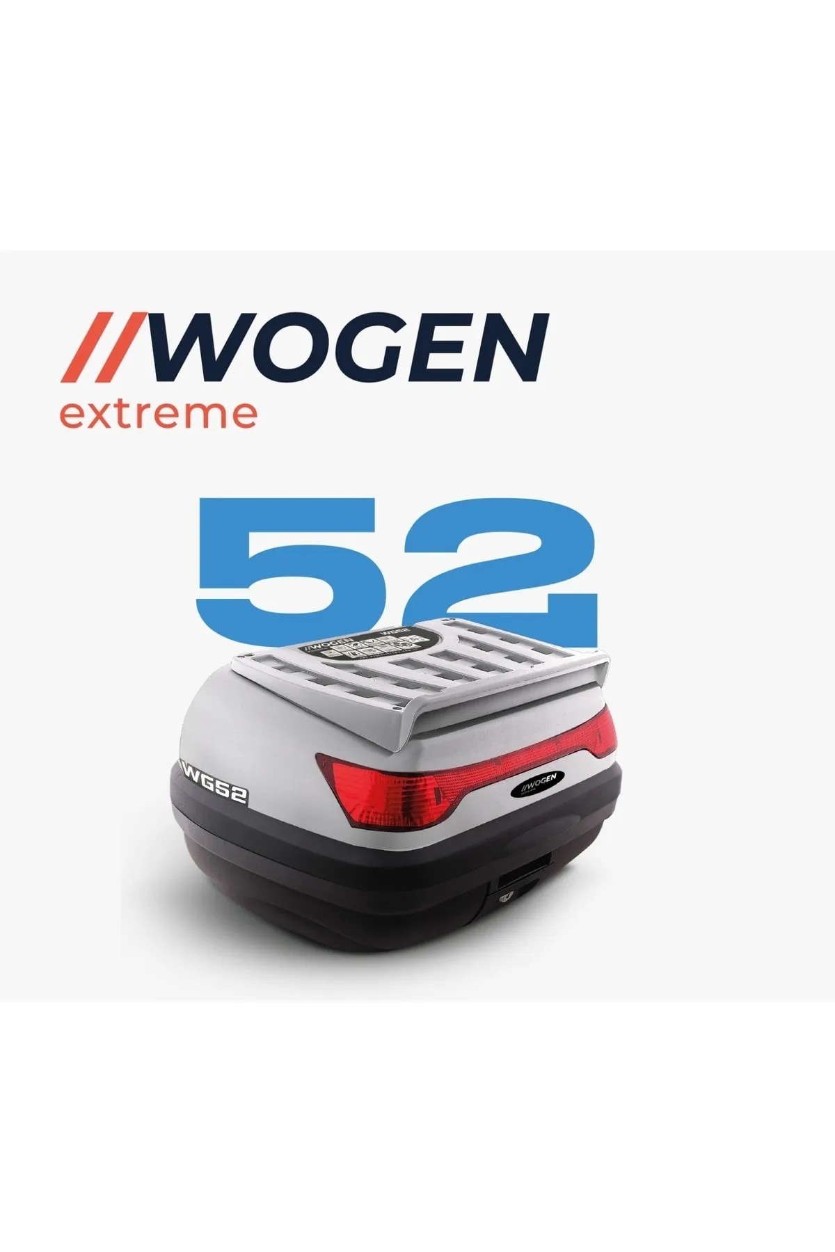 WOGEN WG52 BEYAZ 52 LİTRE MOTOSİKLET TOPCASE ARKA ÇANTA