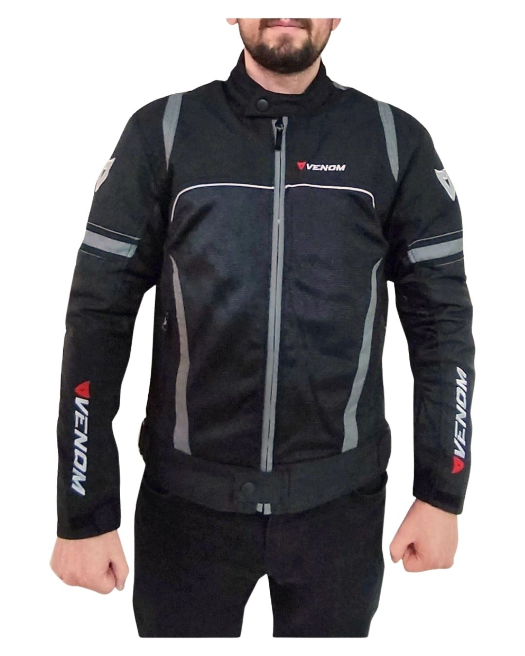 Venom Spin Siyah/Gri Yazlık Motosiklet Montu