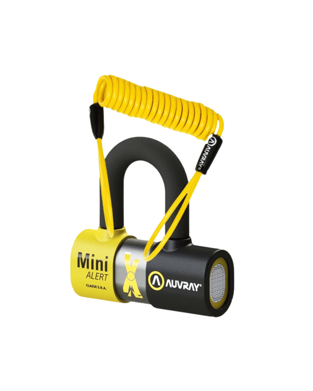 AUVRAY XTREM MİNİ ALERT ALARMLI S.R.A. SERTİFİKALI MOTOSİKLET U DİSK KİLİDİ + HATIRLATMA KABLOSU