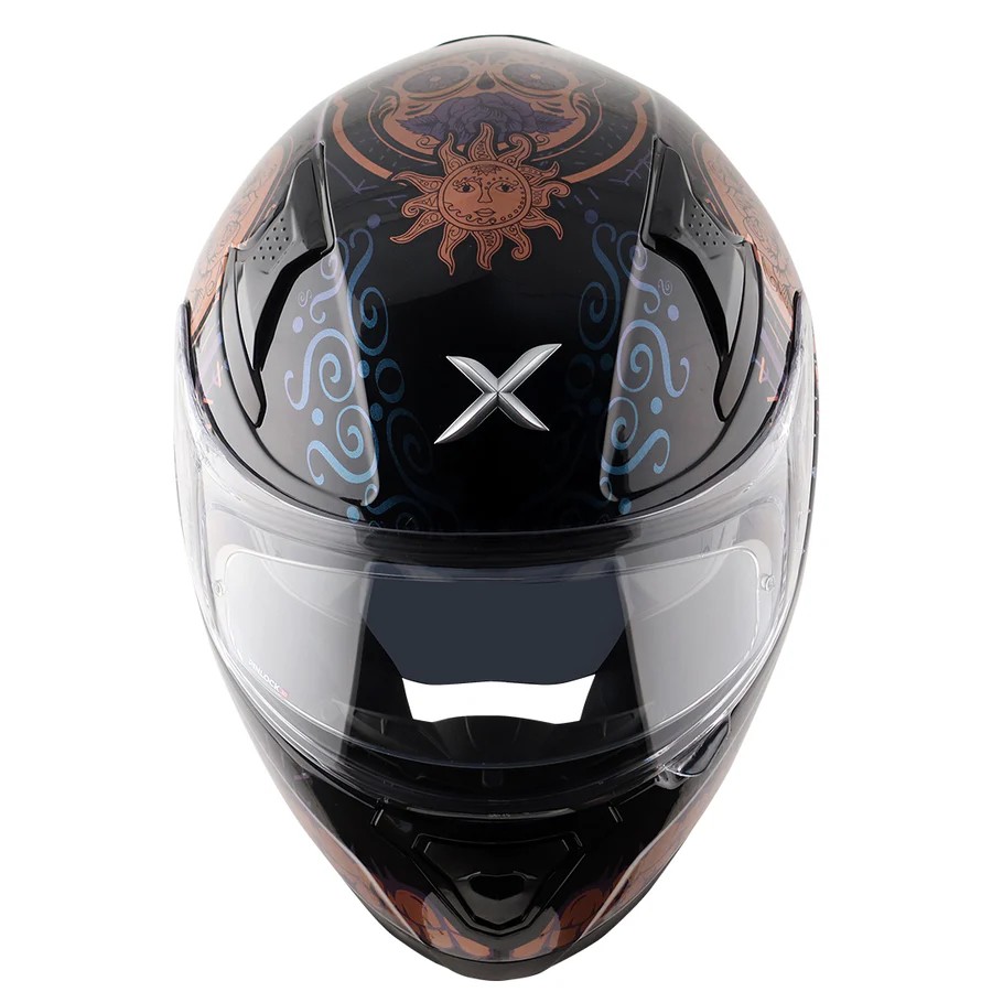 AXOR APEX TRANCE SİYAH/GOLD FULLFACE MOTOSİKLET KASKI