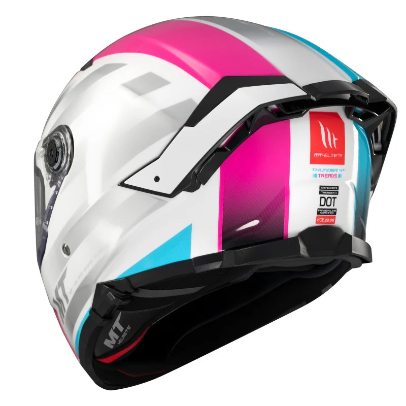 MT HELMETS THUNDER 4 SV TREADS C8 PARLAK PEMBE/MAVİ FULLFACE MOTOSİKLET KASKI