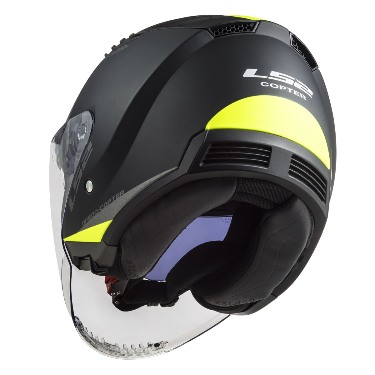   LS2 Copter 2 Urbane Mat Siyah/Neon Sarı Yarım Motosiklet Kaskı