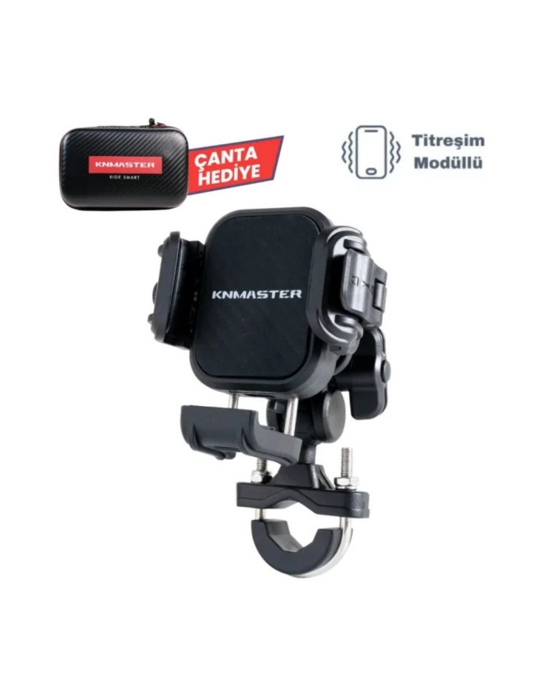 Knmaster Tt-870 Gidon Bağlantılı Titreşim Önleyicili Motosiklet Telefon Tutucu
