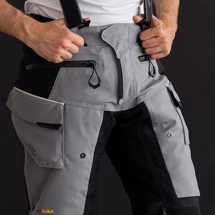 LS2 Apollo Siyah/Gri Cordura 4 Mevsim Motosiklet Pantolonu 