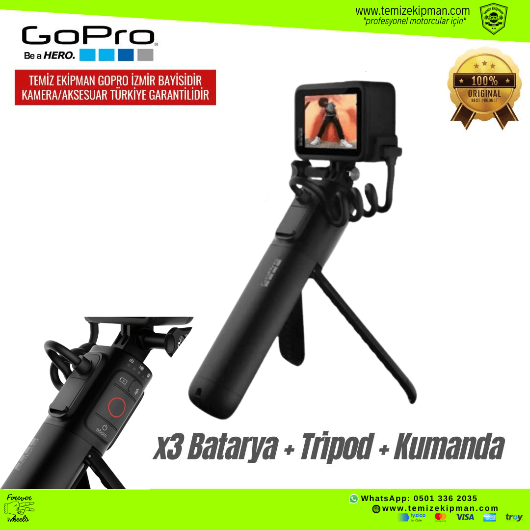 GOPRO VOLTA UZAKTAN KUMANDA+HARİCİ BATARYA+TRİPOD