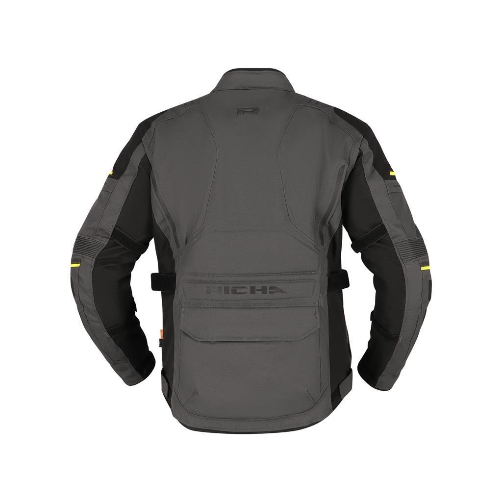 Richa Infinity 3 Gri/Fluo Sarı Waterproof 4 Mevsim D3O Korumalı Motosiklet Montu