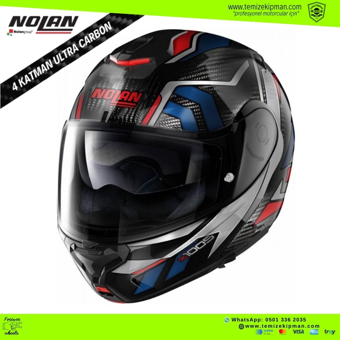 NOLAN X-1005 ULTRA CARBON SANDGLAS ÇENE AÇILIR MOTOSİKLET KASKI + PINLOCK