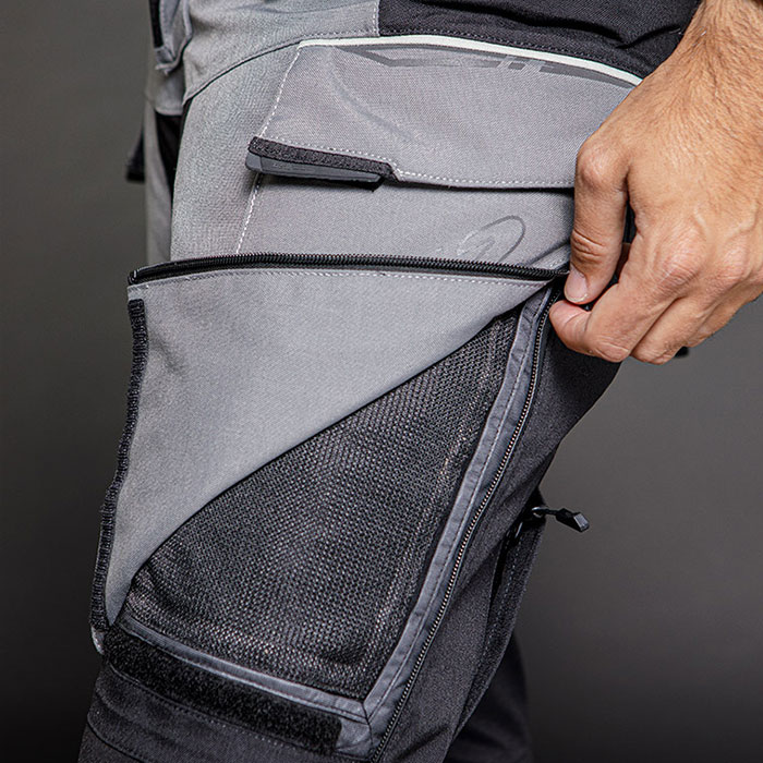 LS2 Apollo Siyah/Gri Cordura 4 Mevsim Motosiklet Pantolonu 
