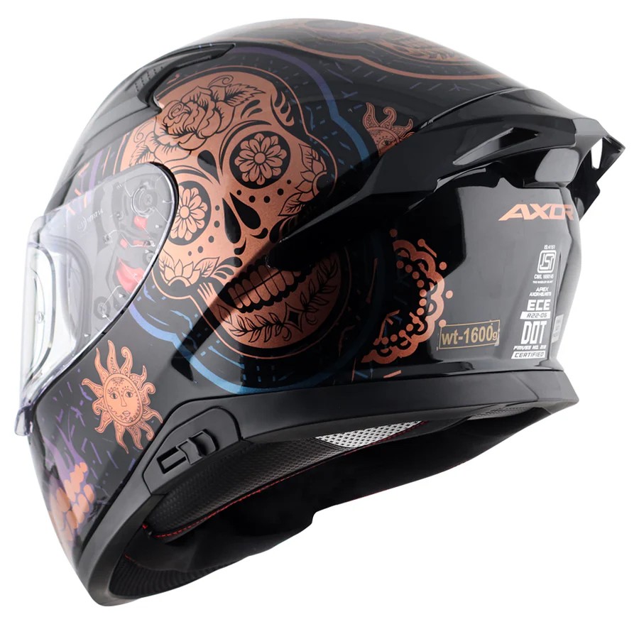 AXOR APEX TRANCE SİYAH/GOLD FULLFACE MOTOSİKLET KASKI