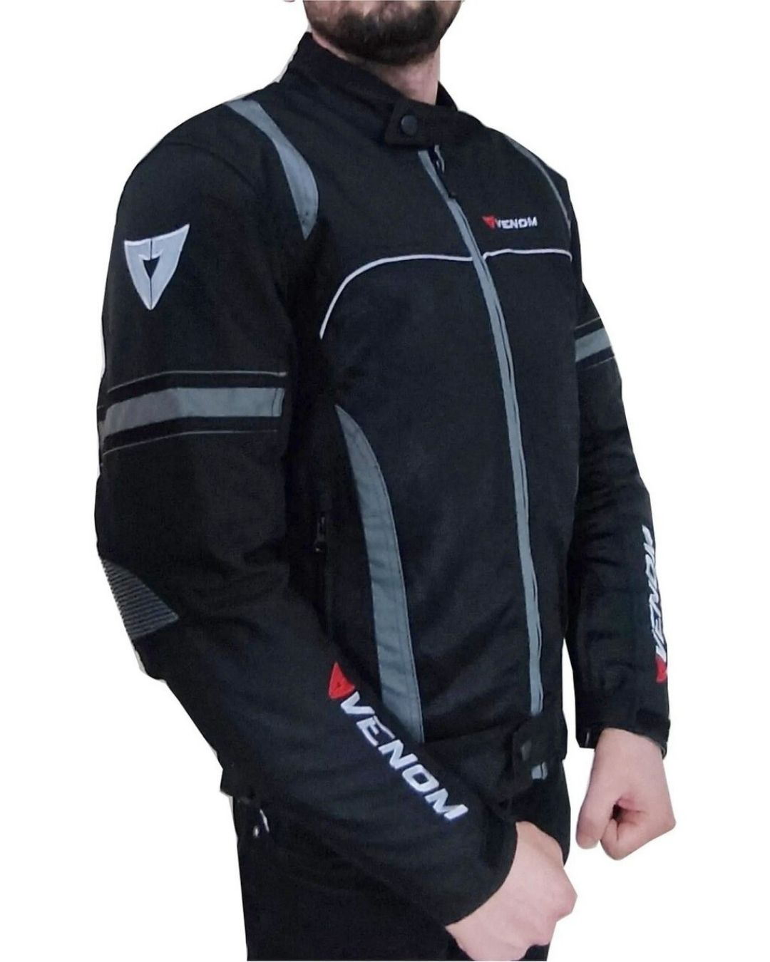Venom Spin Siyah/Gri Yazlık Motosiklet Montu