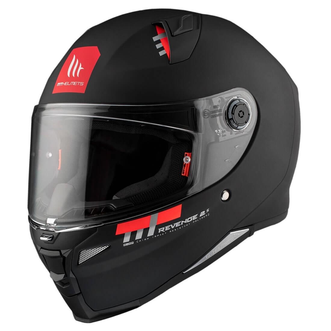 MT HELMETS REVENGE 2 SOLID A1 MAT SİYAH FULLFACE MOTOSİKLET KASKI