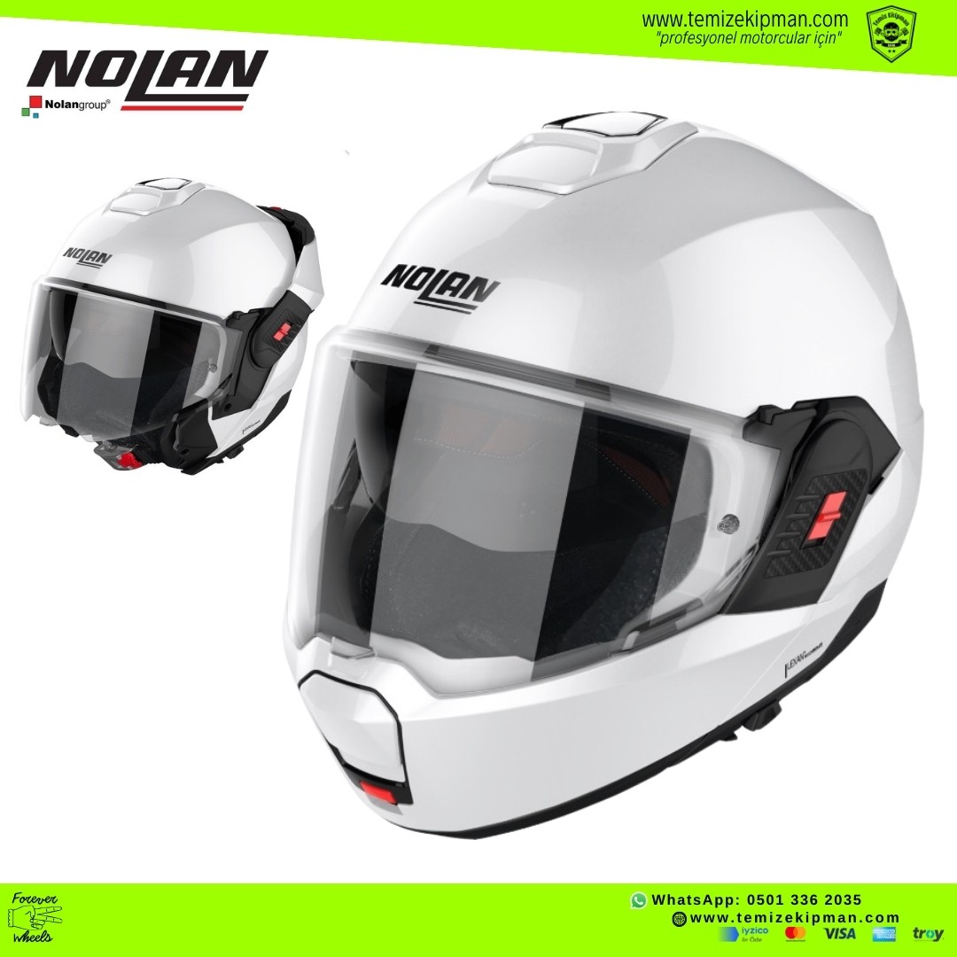 NOLAN N120-1 FLIP-BACK BEYAZ MOTOSİKLET KASKI