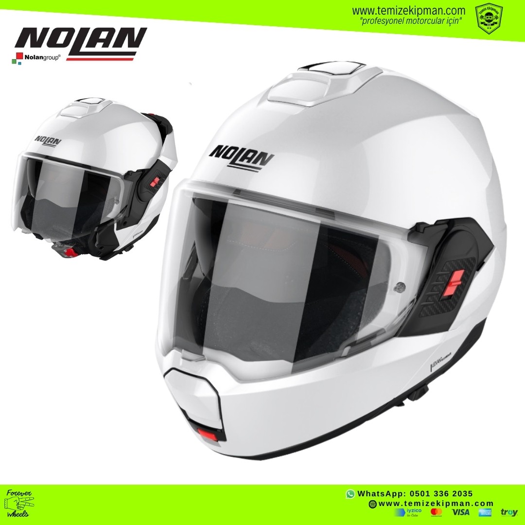 NOLAN N120.1 FLIP-BACK BEYAZ TAM ÇENE AÇILIR MOTOSİKLET KASKI